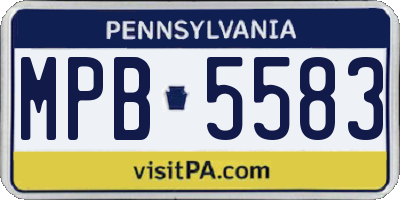 PA license plate MPB5583