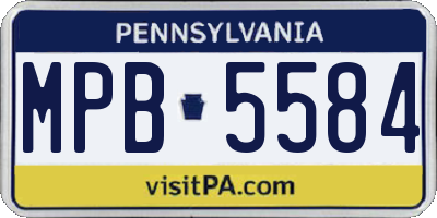 PA license plate MPB5584