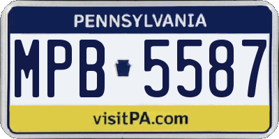 PA license plate MPB5587