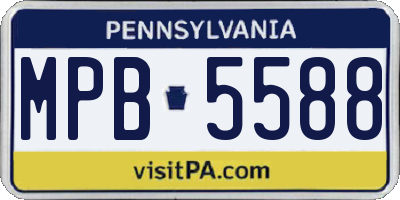 PA license plate MPB5588