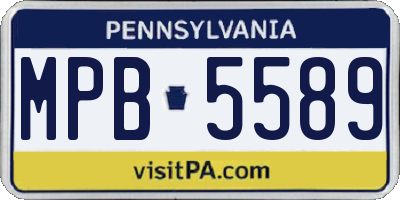 PA license plate MPB5589