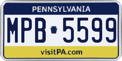PA license plate MPB5599