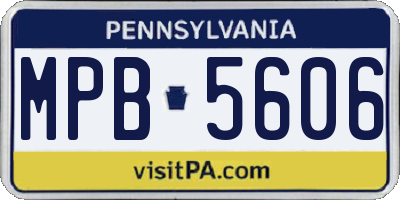 PA license plate MPB5606