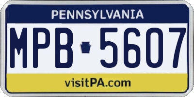 PA license plate MPB5607