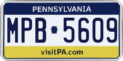PA license plate MPB5609