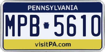 PA license plate MPB5610