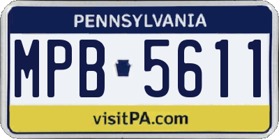 PA license plate MPB5611