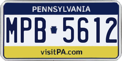 PA license plate MPB5612