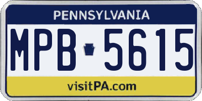 PA license plate MPB5615
