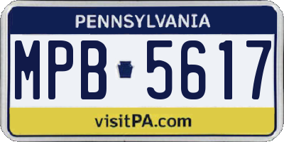 PA license plate MPB5617