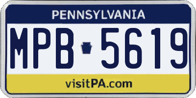 PA license plate MPB5619