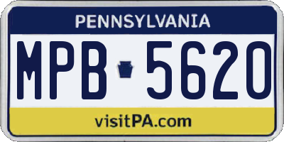 PA license plate MPB5620