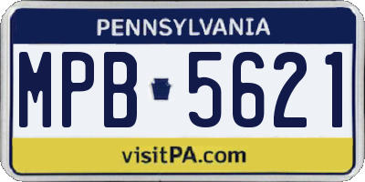 PA license plate MPB5621