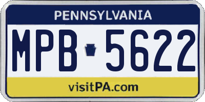 PA license plate MPB5622