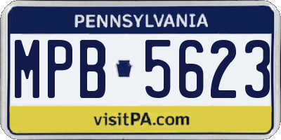 PA license plate MPB5623