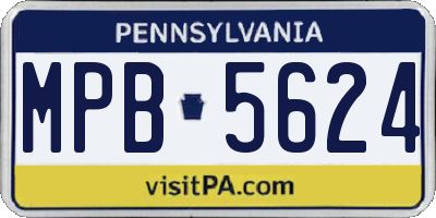 PA license plate MPB5624