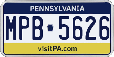 PA license plate MPB5626