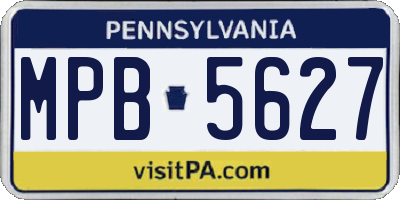 PA license plate MPB5627