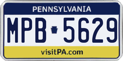 PA license plate MPB5629