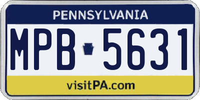 PA license plate MPB5631