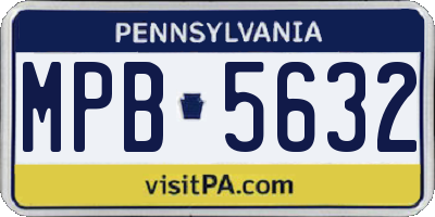 PA license plate MPB5632