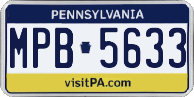 PA license plate MPB5633