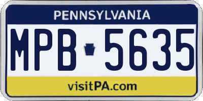 PA license plate MPB5635