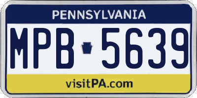 PA license plate MPB5639
