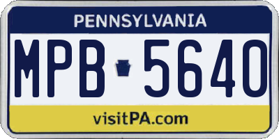 PA license plate MPB5640