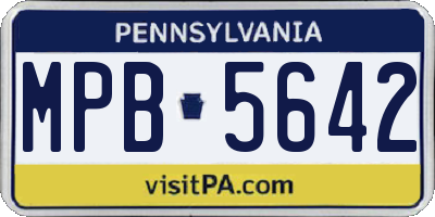 PA license plate MPB5642