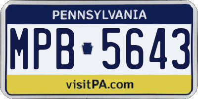 PA license plate MPB5643