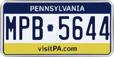PA license plate MPB5644