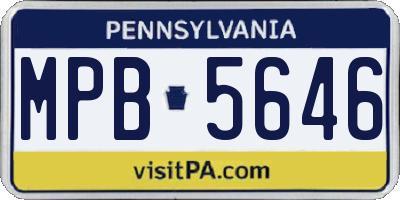 PA license plate MPB5646