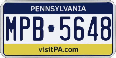 PA license plate MPB5648