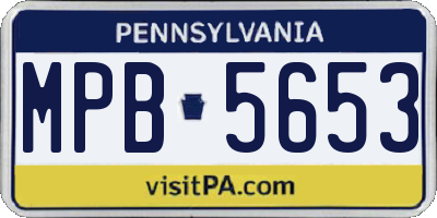 PA license plate MPB5653