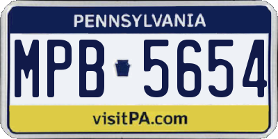 PA license plate MPB5654