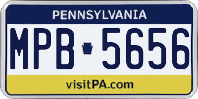 PA license plate MPB5656
