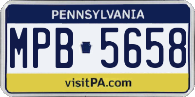 PA license plate MPB5658