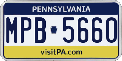 PA license plate MPB5660
