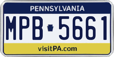 PA license plate MPB5661