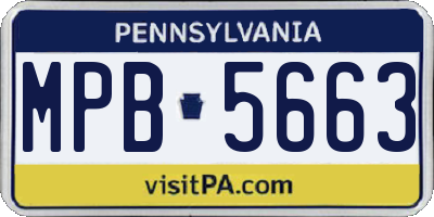 PA license plate MPB5663