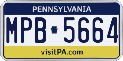 PA license plate MPB5664