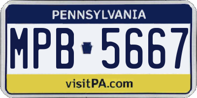 PA license plate MPB5667