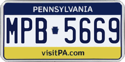 PA license plate MPB5669