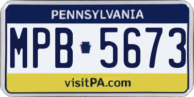 PA license plate MPB5673