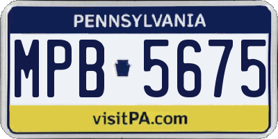 PA license plate MPB5675