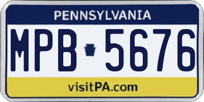 PA license plate MPB5676