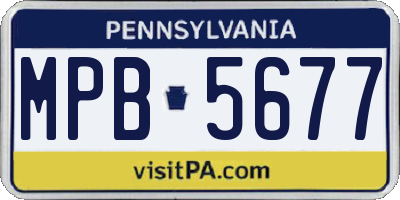 PA license plate MPB5677