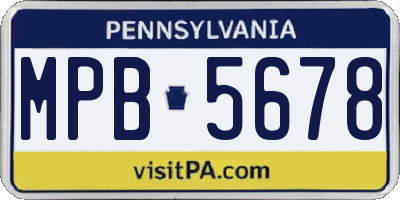 PA license plate MPB5678