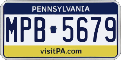 PA license plate MPB5679
